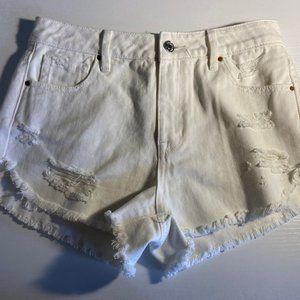 White Denim Shorts